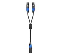 Fuhjythy 50cm XLR Splitter Cable 1 XLR Female to 2 XLR Male XLR Y Splitter Cable Microphone Splitter Cord for Amplifier Mixer MFF