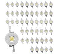 Fuhjythy 50Pcs 1W Diode High Power Cool White Led Beads 1 Watt Lamp Chip 3V-3.4V
