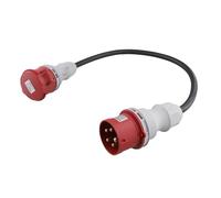 Fuhjythy 5Pin Adapter Plug 32A to 16A Coupling Socket [3-Phase,400V] Hose Cable High Current Adapter,Protection Class IP44