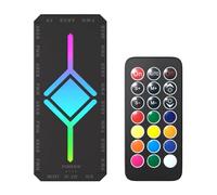 Fuhjythy 5V 3Pin ARGB Fan HUB Splitter Remote Controller with 4Pin PWM for PC Cooling SYNC CPU Cooler LED Light Strip Black