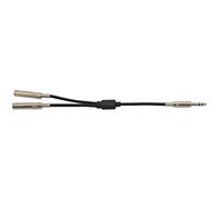 Fuhjythy 6.35mm 1/4 Inch Stereo Jack Splitter Cable Adapter Lead Plug to Double 6.35mm Sockets