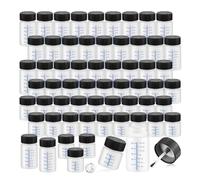 Fuhjythy 60 Pcs Touch Up Paint Bottles with Applicator Brush and Lids 2 Oz and 1 Oz Liquid Capacity Plastic for Fixing Wall Stone