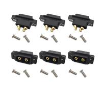 Fuhjythy 6Pcs Black XT60EW-M XT60 Male Plug Connector Screw Fixed Plate Panel Mount XT60EW Connector for RC Lipo Battery FPV RC