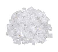 Fuhjythy 6U RJ45 Connector Cat6 Cat6A Jack UTP Gold Plated Pass Through Ethernet Cables Network RJ-45 Plug 100Pcs