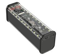 Fuhjythy 8 Slots 18650 DIY Power Bank Case Fast Charging Power Bank Case Large Capacity Digital Display Battery Storage Black