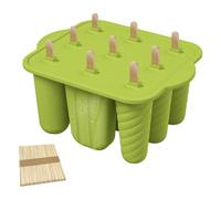 Fuhjythy 9 Hole Silicone Popsicle Molds Easy-Release Homemade Popsicle Ice Maker with 50PCS Popsicle Sticks A