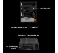 Fuhjythy A09 HTPC Computer Case Mini ITX Gaming PC Chassis Desktop Chassis USB3.0 Computer Case Home Computer Case Silver