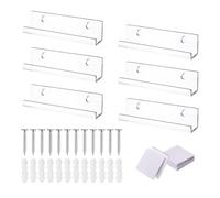 Fuhjythy Acrylic Vinyl Record Floating Shelves 6 Pack, Acrylic Record Shelf for Display, Vinyl Record Display Holder(7Inch) Easy Install Easy to Use B