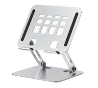 Fuhjythy Aluminum Tablet Stand Holder for Desk Dual Rod Support Tablet Holder Adjustable Riser Applicable to 4-12.8inch