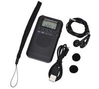 Fuhjythy AM/FM Radio with LCD Display Pocket Handheld Radio Digital Dual Band Receiver Portable Speaker A