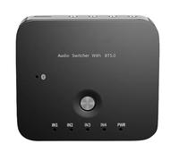 Fuhjythy AU3401 3.5mm Audio Adapter Switcher Laptop Tablet Remote Control Bluetooth-Compatible Receiver Switch Box Converter