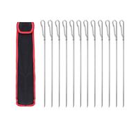 Fuhjythy Barbecue Skewers, 17 Inch Stainless Steel Flat Metal BBQ Kabob Skewer, Reusable Grilling Sticks Set Shish Kebab Needles