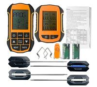 Fuhjythy BBQ Cooking Food Thermometer Wireless Smart Safe Grill Thermometer Support 490Ft Wireless Connection Fit For Outdoor BBQ