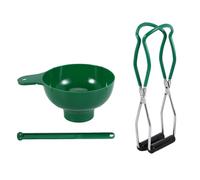 Fuhjythy Canning Kit Jar Lifter Wide Mouth Canning Funnel Lid Wand for Canning Jars Anti-Scald Kitchen Tools(3Pcs,Green)