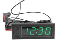 Fuhjythy Car Clock Universal Automotive Digital Clock Date LCD Display Electronic Temperature Noctilucent Trim Green Replacement Accessories