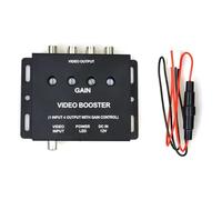 Fuhjythy Car Video Splitter 1 to 4 AV Signal Booster Amplifier Splitter for Car CCTV TV LCD DVD Player 1 Input 4 Output