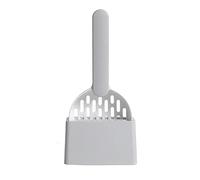 Fuhjythy Cat Litter Shovel Plastic Cats Poop Scoop with Base Pet Cleanning Tool Cat Toilet Litter Box Cleaner Shovel Grey