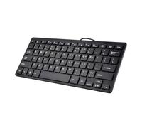 Fuhjythy Compact Wired Keyboard USB - Ultra-Thin Keyboard for PC Mini Gaming Keyboard Black