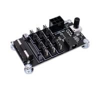 Fuhjythy Computer Chassis PWM Violent Fan Speed Controller 9-Way 12V PWM 4Pin High-Power Fan Hub Controller Fan Governor