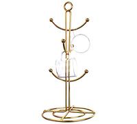 Fuhjythy Countertop Mug Tree, 6 Hook Coffee Cup Dryer Kitchen Coffee Mug Tree Countertop Tea Cups Holder Stand,Gold