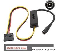 Fuhjythy DC 5525 to SATA Hard Drive Power Supply Cable DC 12V to SATA Hard Drive Cable with Step-Down Voltage Regulator