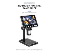 Fuhjythy Digital Microscope Microscope Plastic Microscope 4.3 Inch 1000X 960P Video Microscope for Adults Welding with 8 LED