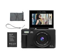 Fuhjythy Digital Photography Camera 4K 18X Digital Zoom Vintage Vlog Video Recorder 180° Flip Screen Selfile Cam