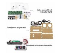 Fuhjythy DIY Bluetooth Speaker Kit LED FM Radio USB Home Sound Amplifier with Digital Display Soldering Project Practice