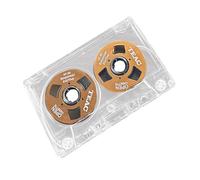 Fuhjythy Double-Sided Color Housing Empty Tape Metal Mini Can Record 55 Minutes Empty Tape Blank Cassette Tape, Easy Install Orange