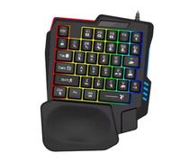 Fuhjythy Ergonomics Gaming Keyboard Single Hand Usb Wired 35key One Handedly RGB Backlight Mini Keyboard