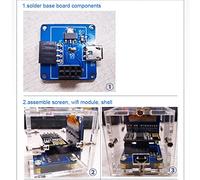 Fuhjythy ESP8266 DIY Electronic Kit Mini Clock OLED Display Connect with Shell DIY Soldering Project