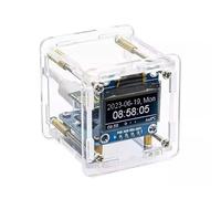 Fuhjythy ESP8266 DIY Electronic Kit Mini Weather Forecast Clock Kit WIFI Networked with OLED Display & Case DIY Welding