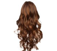 Fuhjythy European and American Style Wig Center-Parted Long Curly Hair Intranet Wavy Hair for Women Chemical Fiber Wig, Easy to Use