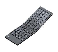 Fuhjythy Folding Bluetooth Keyboard Two-Fold Portable Mini Bluetooth Keyboard Rechargeable Office Keyboard Black