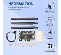 Fuhjythy for Broadcom Bcm94360CSAX Bcm943602CS Bcm94331CSAX WLAN Card Desktop PCI-E Converter Adapter + Antenna for WiFi Card