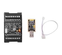 Fuhjythy FX1N-14MT PLC Industrial Control Board Replacement Spare Parts Case+USB-TTL Cable PLC Module Analog Input/Output with Guide Rail