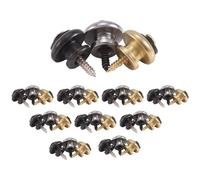 Fuhjythy Guitar Strap Buttons Straplocks Tail Nail End Pins with Screws and Washers for Acoustic Guitar Electric Guitar Gold&Black&Silver Metal 30Piece