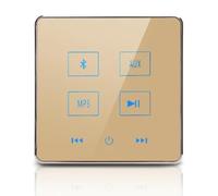 Fuhjythy Home Theater Bluetooth Wall Amplifier Home Background Audio System Support USB TF Card (Gold) 1Set