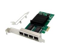 Fuhjythy I340-T4 PCI-E X1 Gigabit Server Network Card 4 Port RJ45 PCI Express X Gen 2.1 5GT/S 82580EB Gigabit Network Card