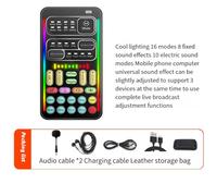 Fuhjythy I9 Voice Changer Full Kit Multiple Audio Effect Bluetooth Live Sound Cards Ultra-Thin Portable Live Sound Card Mic Tool Easy to Use