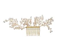 Fuhjythy Imitation Pearl Bridal Wedding Head Piece Bride Headwear Hair Combes Handmade Women Party Jewelry Wedding Hair Accessories