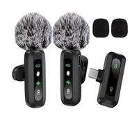 Fuhjythy J3 Wireless Lapel Microphone USB Type-C Connector Noise Cancellation Mic for Streaming Unidirectional- Pattern A