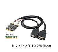 Fuhjythy KEY A-E to USB2.0 Expansion Card M.2 NGFF to USB Riser Card KEY A-E to Double Port USB2.0 Interface Expansion Card