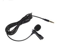 Fuhjythy Lavalier Lapel Clip-on Omnidirectional miniphone TRRS 3.5mm Jack Handsfree 3.28ft Condenser Mini Recording Mic for Interview Meeting Conference Vocal Video Black