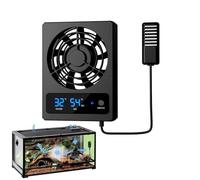 Fuhjythy Low Noise Cooling Fan Strong Wind Ventilation Fan for Reptile Tank with LED Display (Fahrenheit)