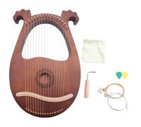Fuhjythy Lyre Harp, 16 String Mahogany Body String Instrument Body Instrument with Tuning Wrench and Spare Strings