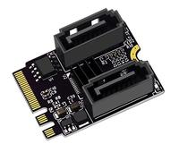 Fuhjythy M.2 A Key + E Key to SATA 3 Adapter JM582Revision Card Chips 2 Ports SATA III Revision Card SATA III Revision Card Black SATA III Revision Card Computers Accessories