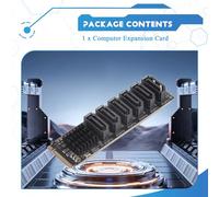 Fuhjythy M.2 NVME PCI-E PCIE X4 X8 X16 to 6 Port 3.0 SATA Adapter Card Riser ASM1166 Chassis Server PC Computer Expansion Card, Easy to Use