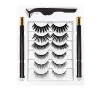 Fuhjythy Magnetic Eyelashes with Magnetic Eyeliner Kit, 6 Pairs of Magnetic Eyelashes with Eyeliner, 3D False Eyelashes(B)