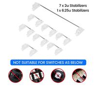 Fuhjythy Mechanical Keyboard Cherry Mx Switch Pcb Mounted Cherry Stabilizer Clear Transparent Case 6.25U Modifier Key Stabiliser